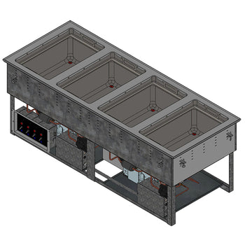 Vol-FC-6HC-04208-AD: Hot / Cold Food Well Unit, Drop-In, Electric