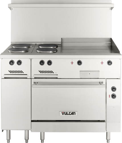 Vul-EV48S-4FP24G208: Range, 48" Restaurant, Electric