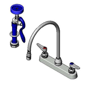 T&S-B-1172-96-135X: Faucet, with Spray Hose