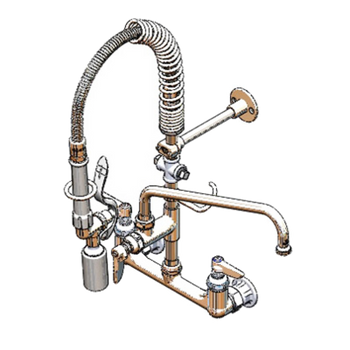 T&S-MPY-8WLN-12-4C: (EasyInstall) Pre-Rinse Faucet Assembly, Mini