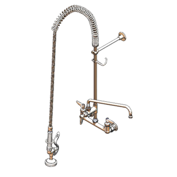 T&S-B-0133-01-CR: (EasyInstall) Pre-Rinse Faucet Assembly, with Add On Faucet