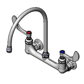 T&S-B-0230-135X-WH4: Faucet, Wall / Splash Mount