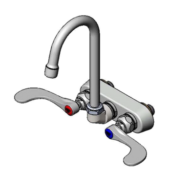 T&S-B-1146-02A-WH4: Faucet, Wall / Splash Mount