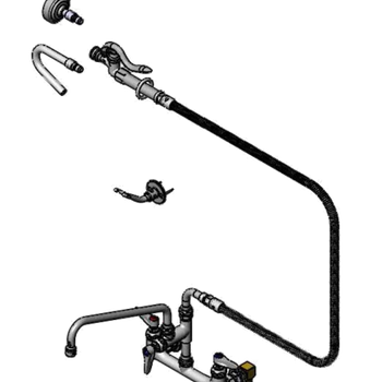 T&S-B-0175-60H-QDSV: Faucet, with Spray Hose