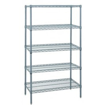 Qua-WR86-2430GY-5: Shelving Unit, Wire